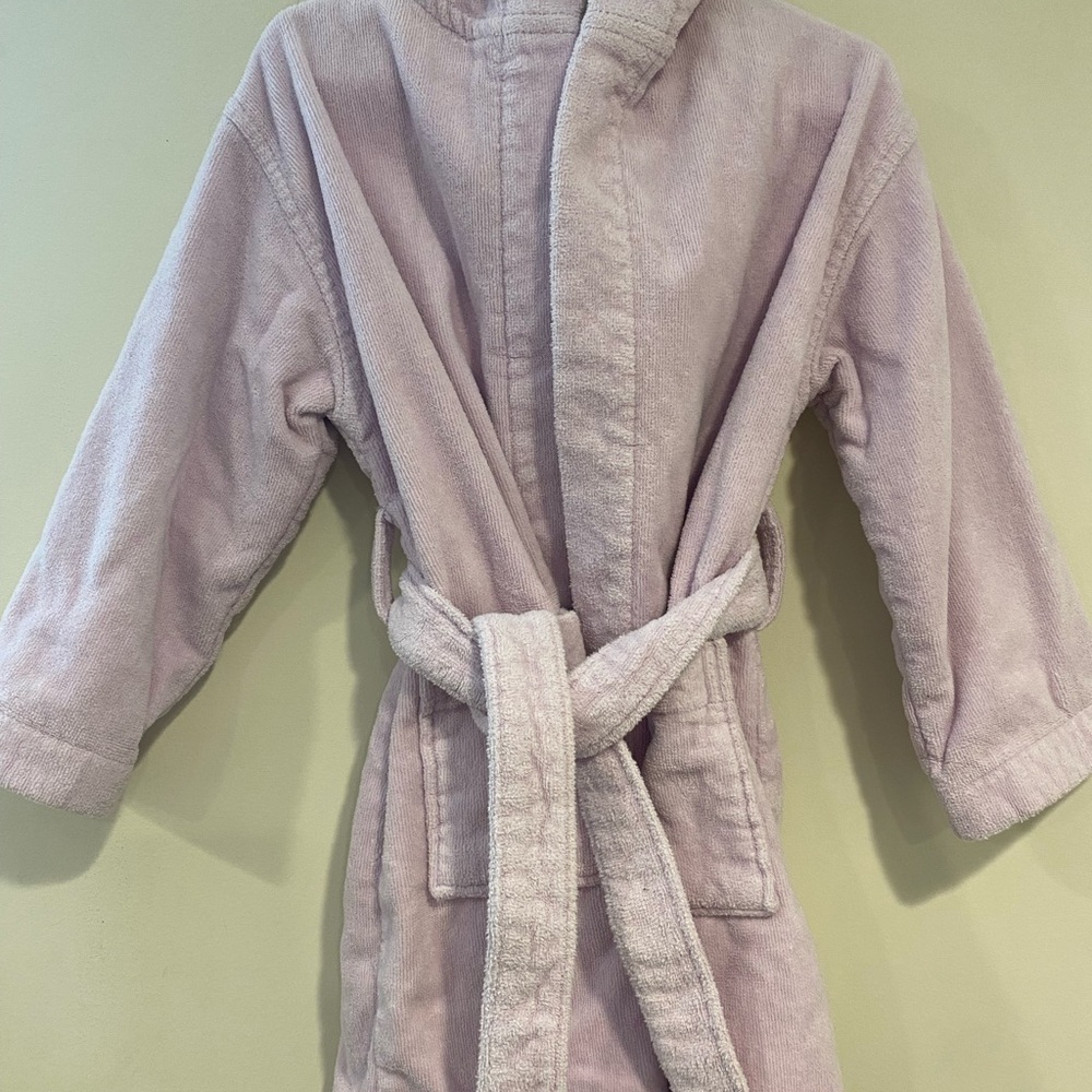 Kids Soft 100% Cottom Purple Bathrobe Size 4t Unisex Lavendar Robe